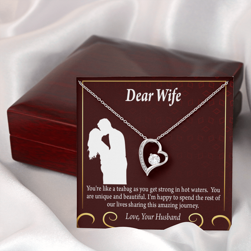 To My Fiancee Love Journey Forever Necklace w Message Card-Express Your Love Gifts