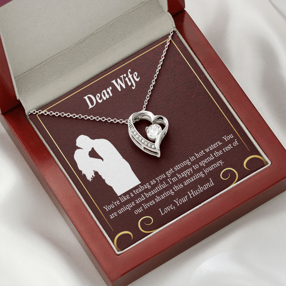 To My Fiancee Love Journey Forever Necklace w Message Card-Express Your Love Gifts