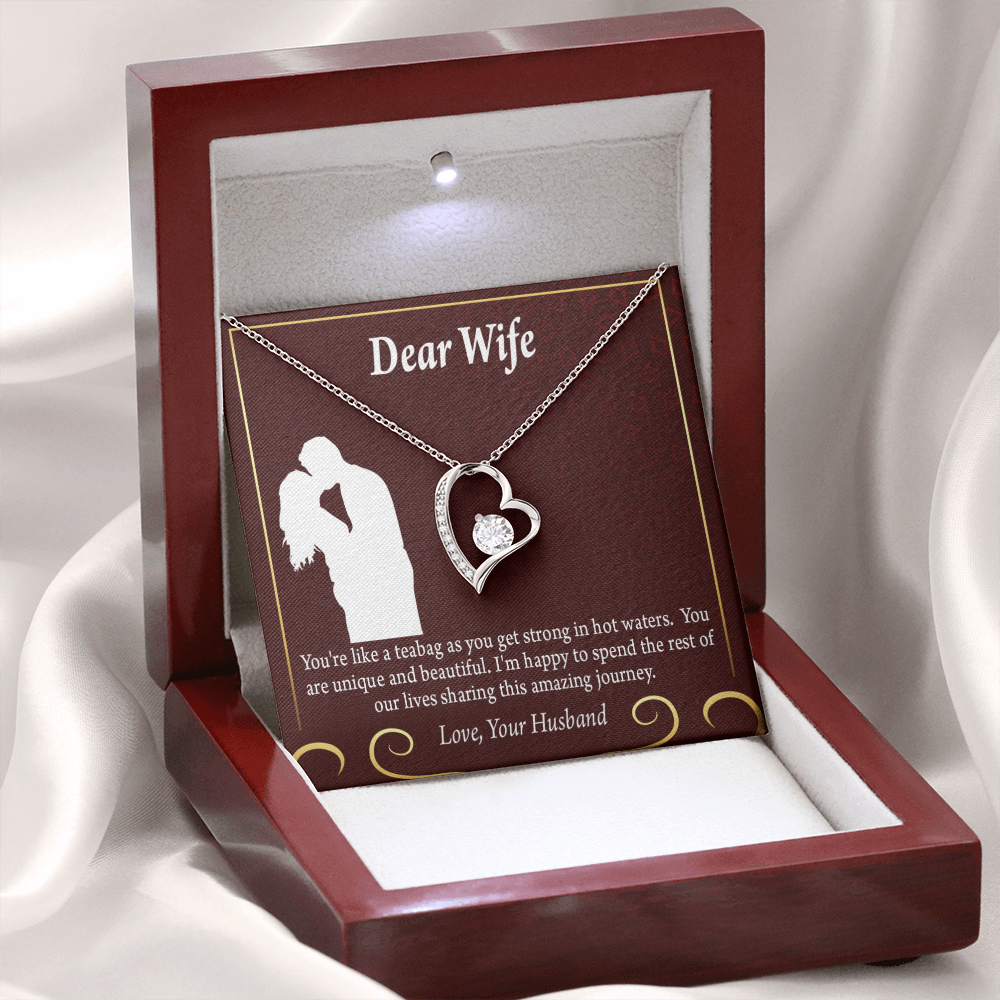 To My Fiancee Love Journey Forever Necklace w Message Card-Express Your Love Gifts