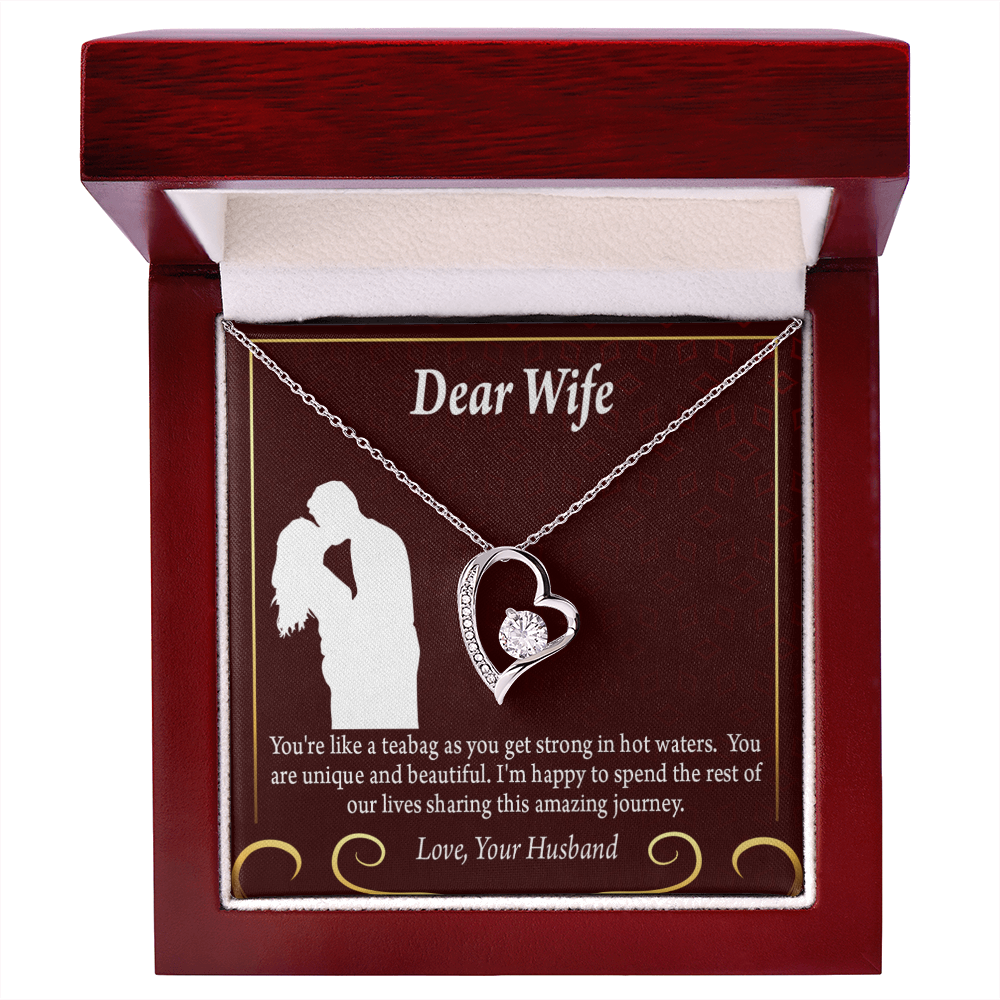 To My Fiancee Love Journey Forever Necklace w Message Card-Express Your Love Gifts
