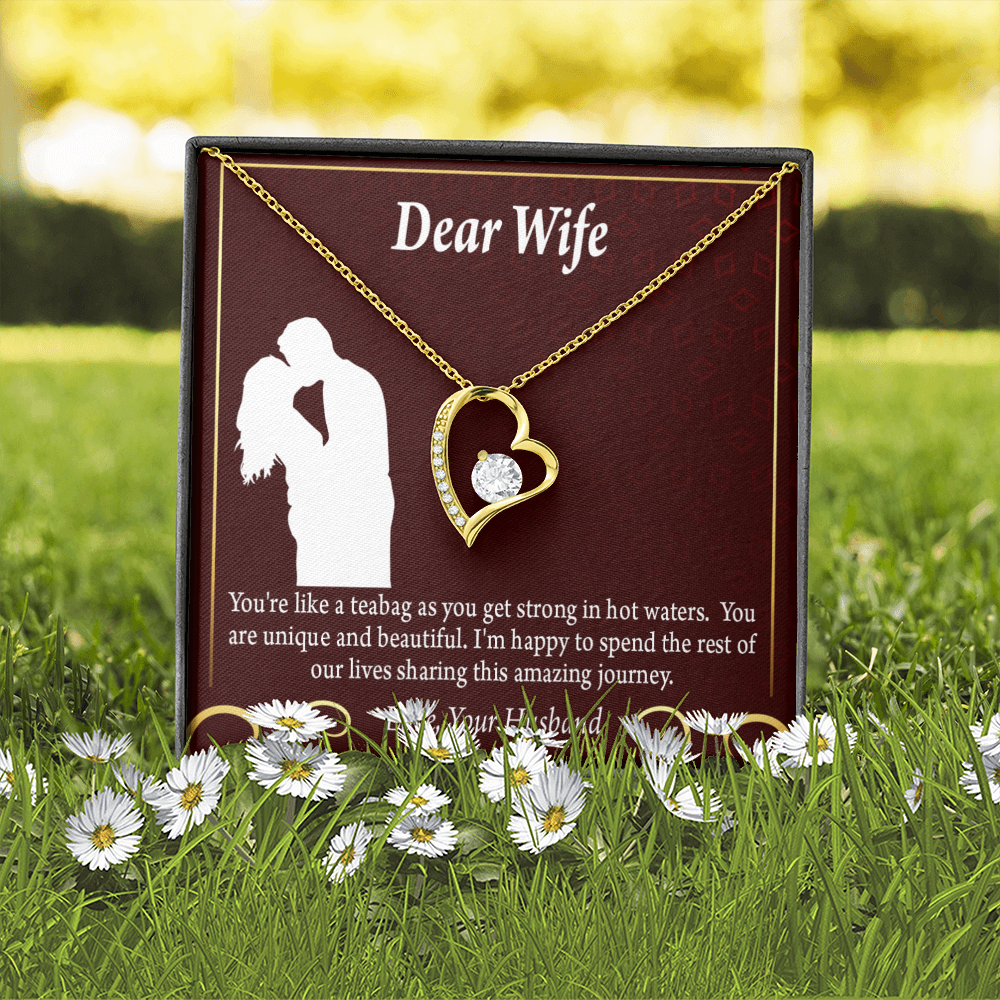 To My Fiancee Love Journey Forever Necklace w Message Card-Express Your Love Gifts