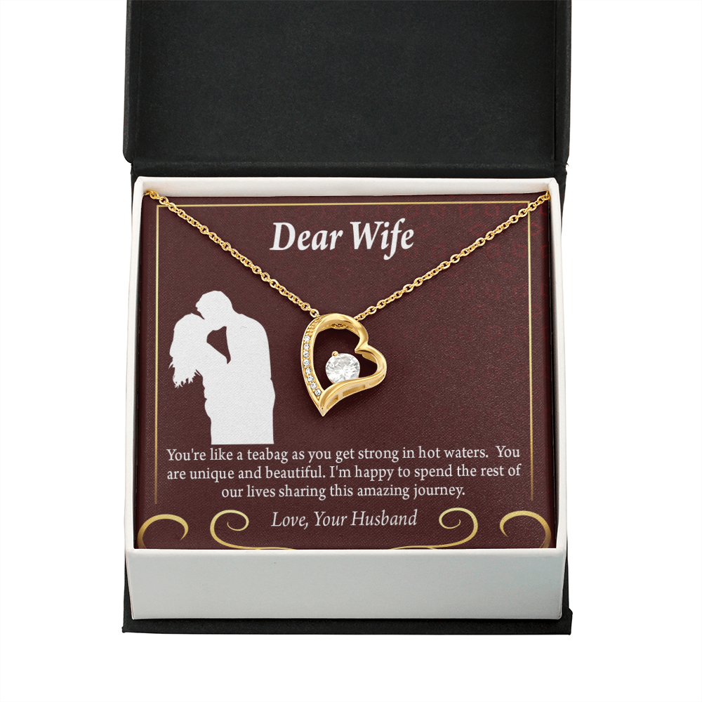 To My Fiancee Love Journey Forever Necklace w Message Card-Express Your Love Gifts