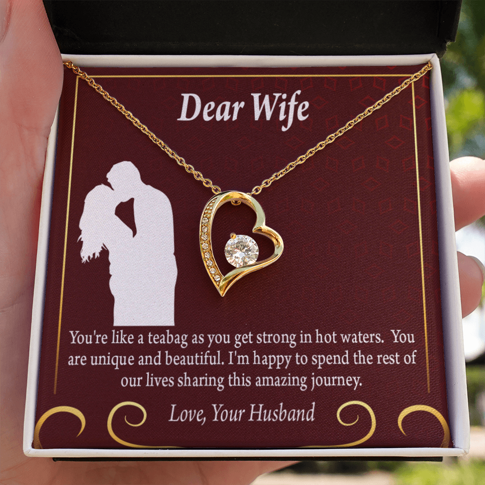 To My Fiancee Love Journey Forever Necklace w Message Card-Express Your Love Gifts