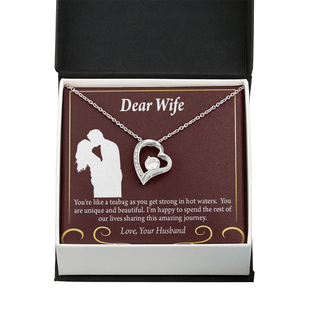 To My Fiancee Love Journey Forever Necklace w Message Card-Express Your Love Gifts