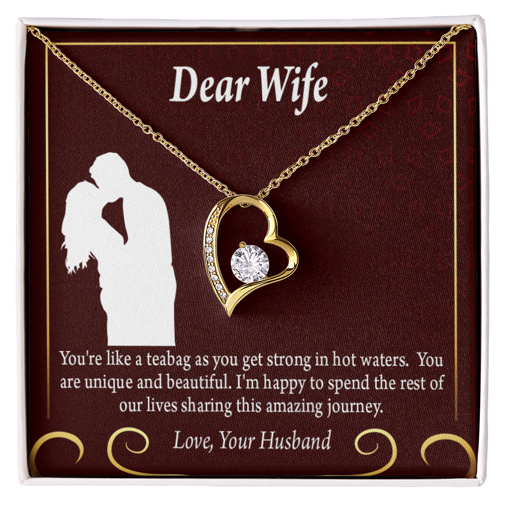 To My Fiancee Love Journey Forever Necklace w Message Card-Express Your Love Gifts