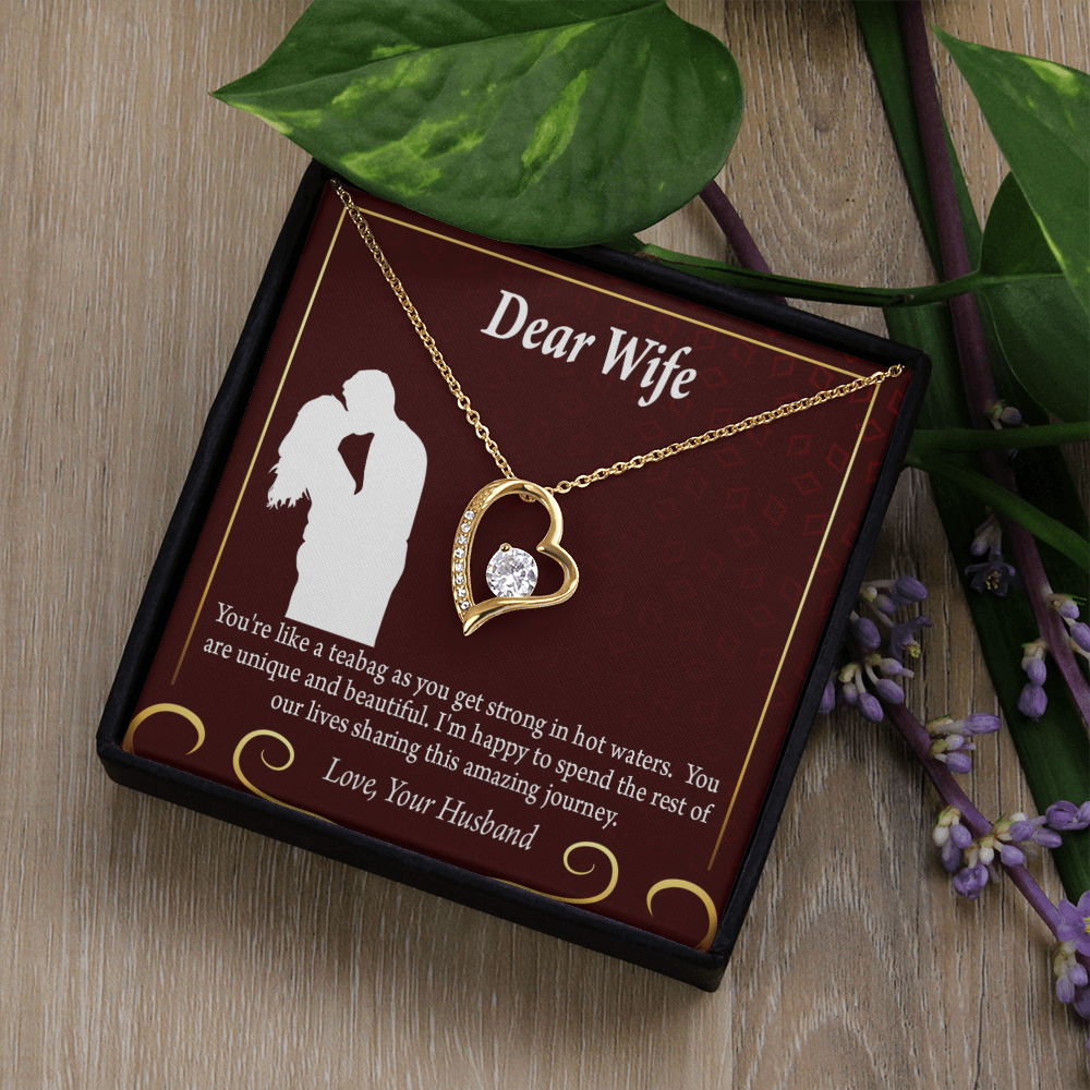 To My Fiancee Love Journey Forever Necklace w Message Card-Express Your Love Gifts