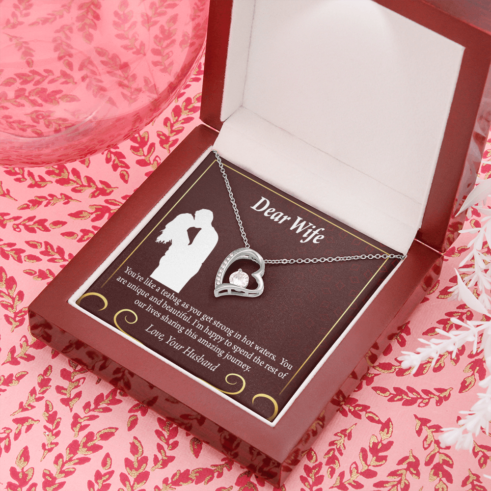 To My Fiancee Love Journey Forever Necklace w Message Card-Express Your Love Gifts