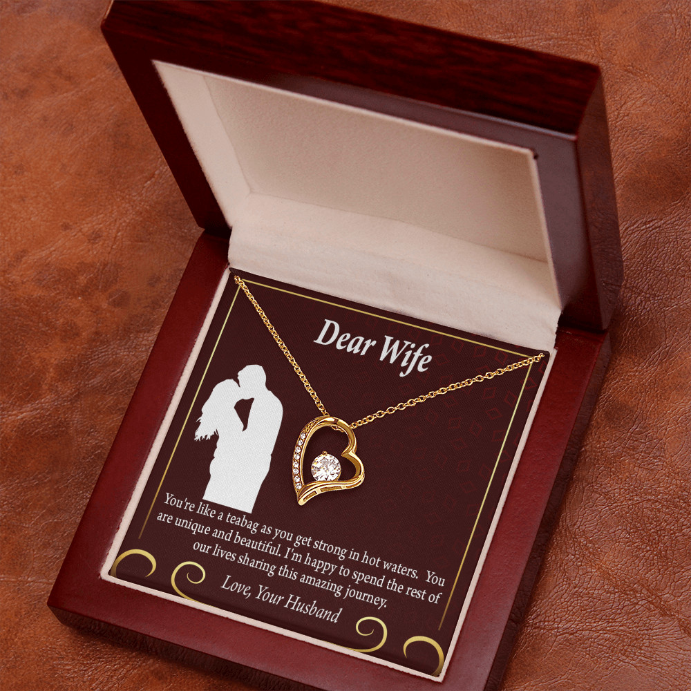 To My Fiancee Love Journey Forever Necklace w Message Card-Express Your Love Gifts