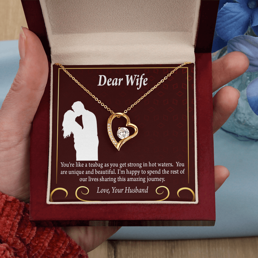 To My Fiancee Love Journey Forever Necklace w Message Card-Express Your Love Gifts