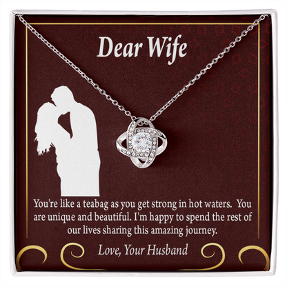 To My Fiancee Love Journey Infinity Knot Necklace Message Card-Express Your Love Gifts