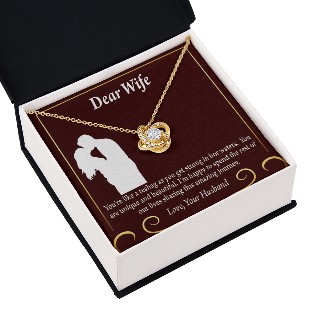 To My Fiancee Love Journey Infinity Knot Necklace Message Card-Express Your Love Gifts