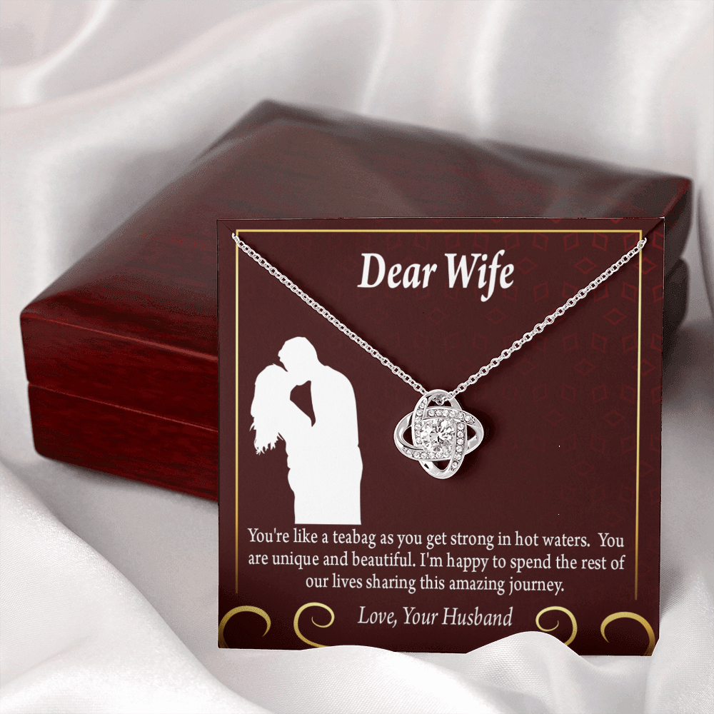 To My Fiancee Love Journey Infinity Knot Necklace Message Card-Express Your Love Gifts