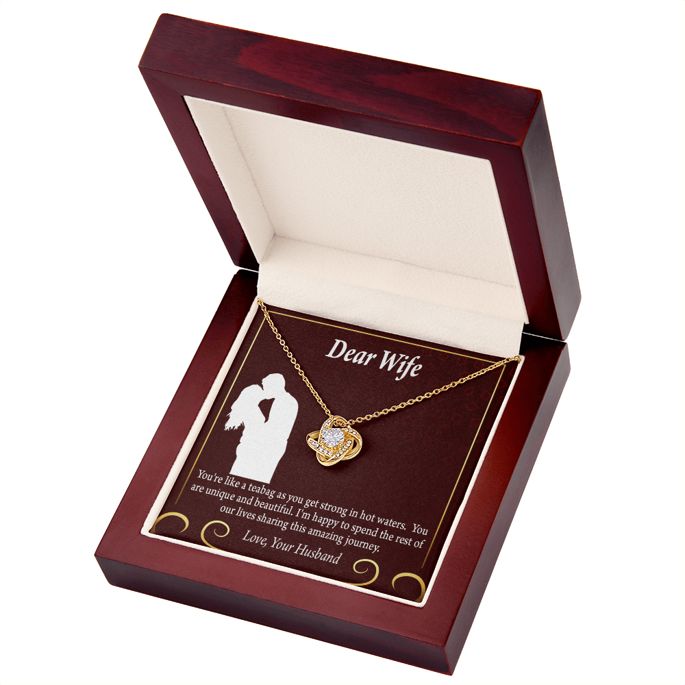 To My Fiancee Love Journey Infinity Knot Necklace Message Card-Express Your Love Gifts