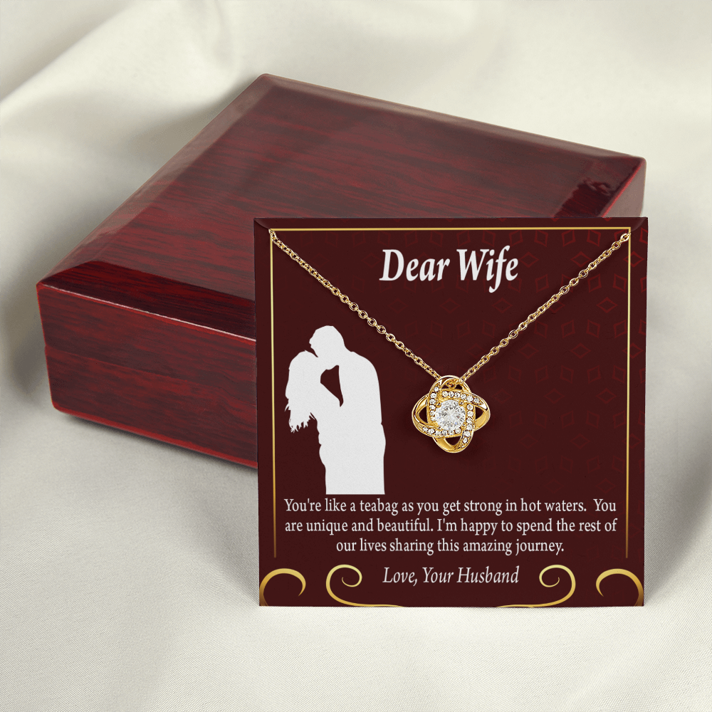To My Fiancee Love Journey Infinity Knot Necklace Message Card-Express Your Love Gifts