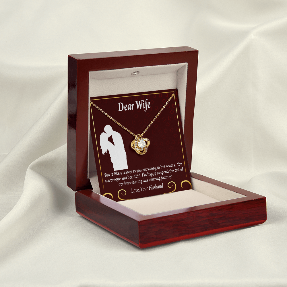 To My Fiancee Love Journey Infinity Knot Necklace Message Card-Express Your Love Gifts