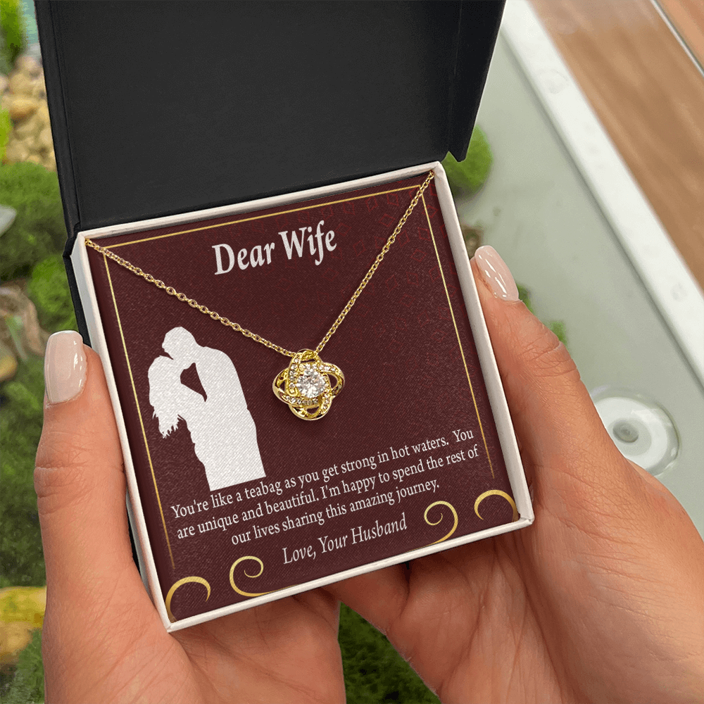 To My Fiancee Love Journey Infinity Knot Necklace Message Card-Express Your Love Gifts