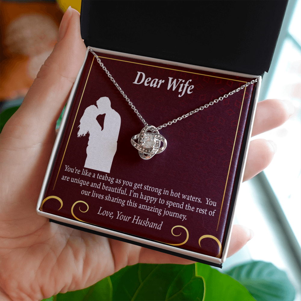 To My Fiancee Love Journey Infinity Knot Necklace Message Card-Express Your Love Gifts