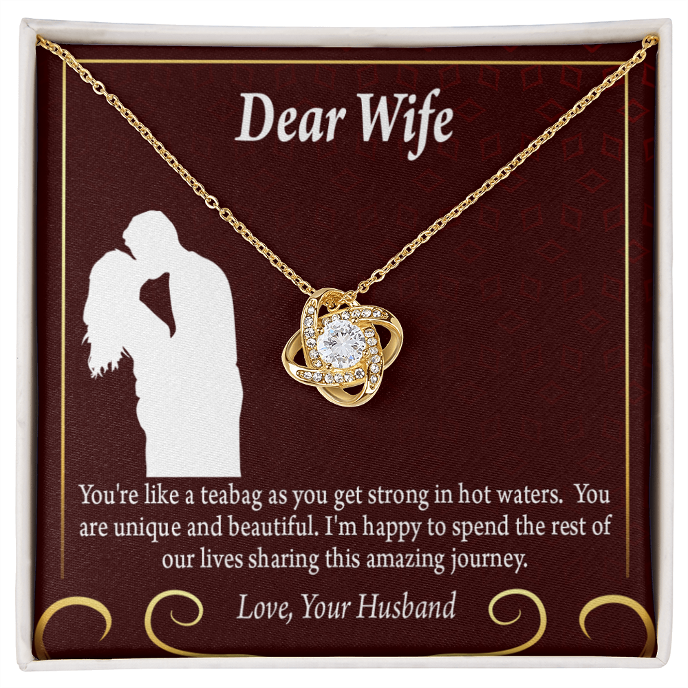 To My Fiancee Love Journey Infinity Knot Necklace Message Card-Express Your Love Gifts