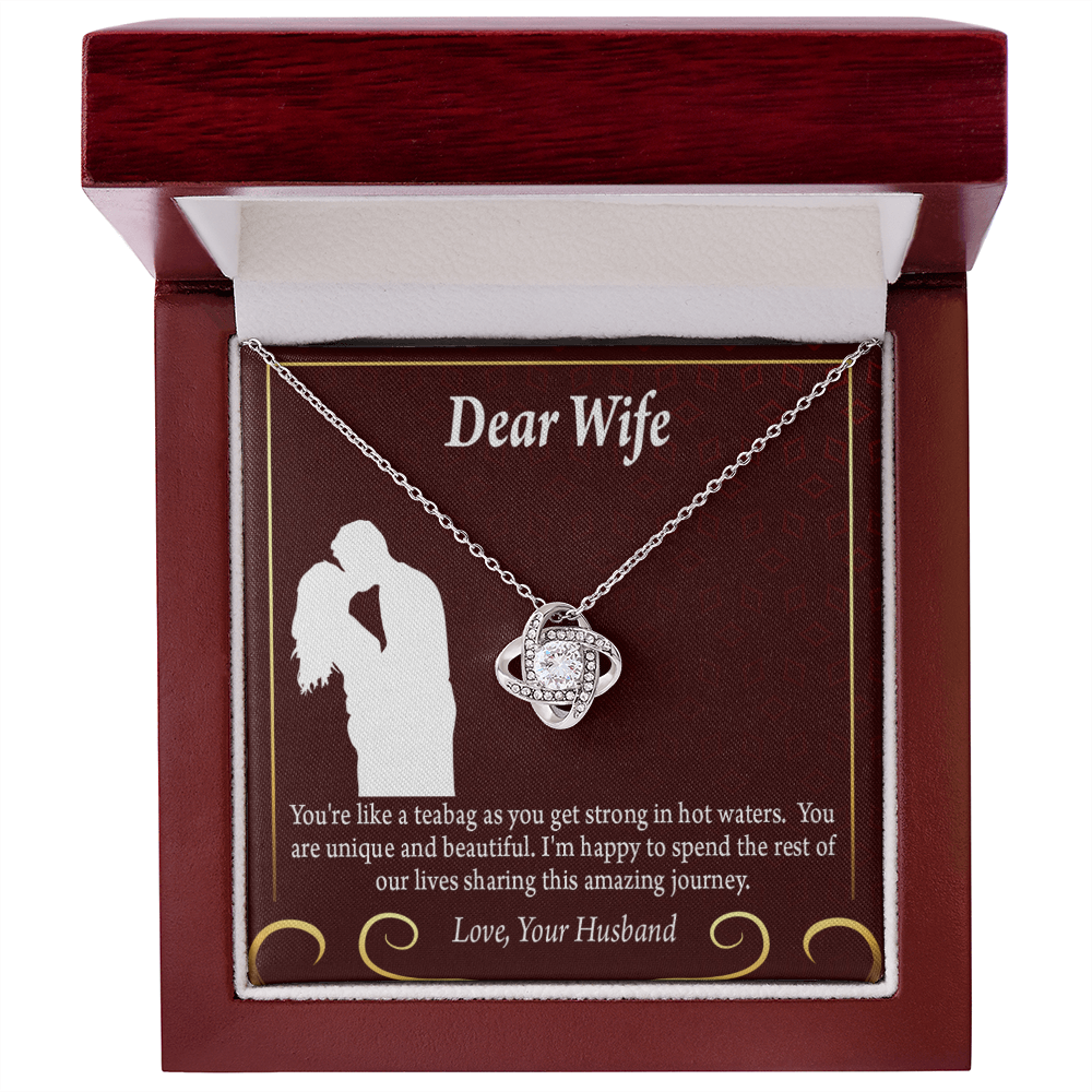To My Fiancee Love Journey Infinity Knot Necklace Message Card-Express Your Love Gifts