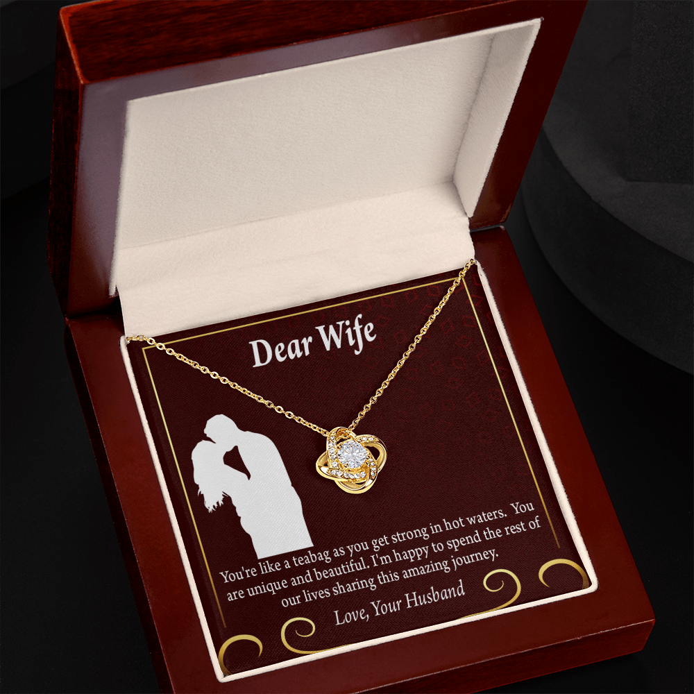 To My Fiancee Love Journey Infinity Knot Necklace Message Card-Express Your Love Gifts
