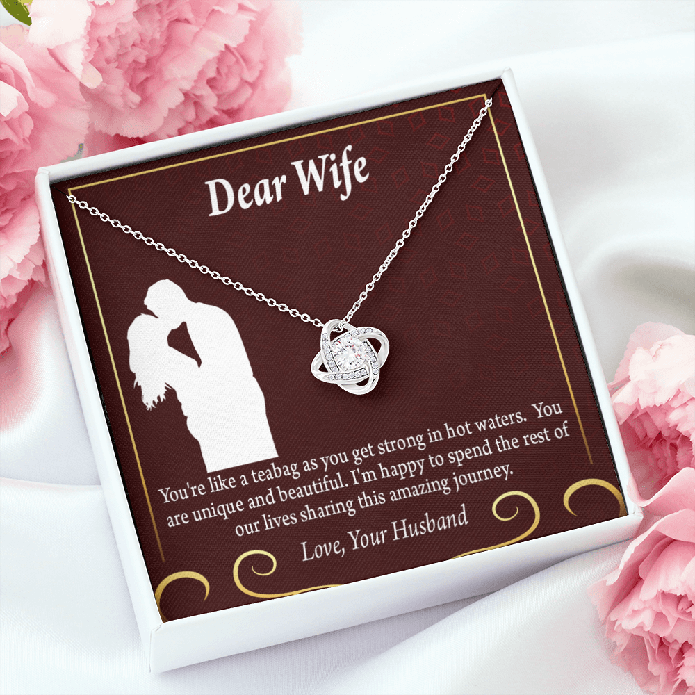 To My Fiancee Love Journey Infinity Knot Necklace Message Card-Express Your Love Gifts