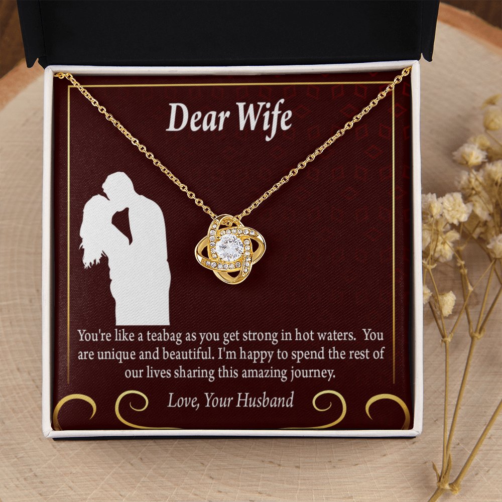 To My Fiancee Love Journey Infinity Knot Necklace Message Card-Express Your Love Gifts