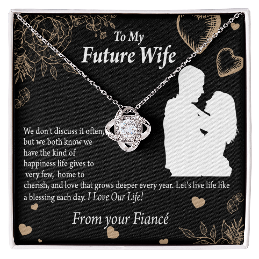 To My Fiancee Love You Always Infinity Knot Necklace Message Card-Express Your Love Gifts