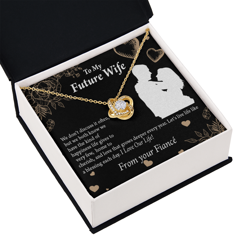 To My Fiancee Love You Always Infinity Knot Necklace Message Card-Express Your Love Gifts