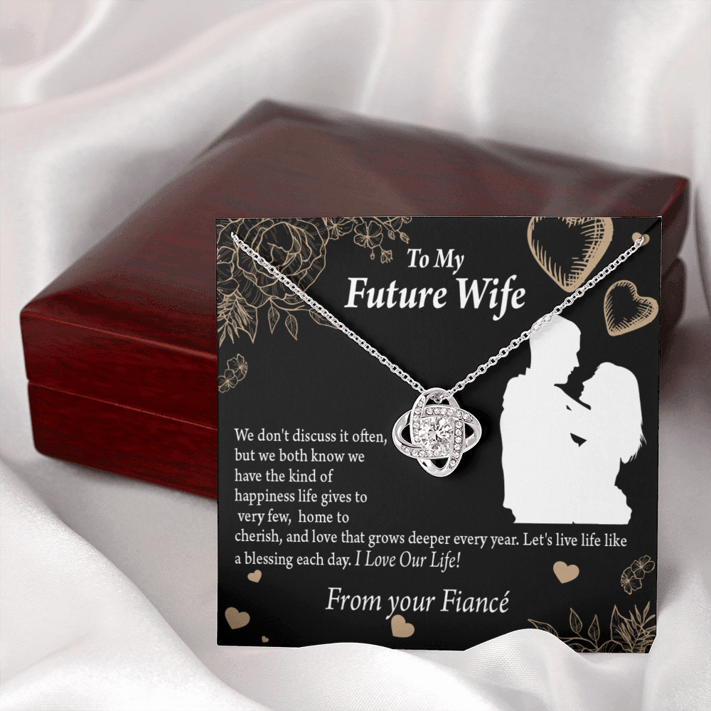 To My Fiancee Love You Always Infinity Knot Necklace Message Card-Express Your Love Gifts
