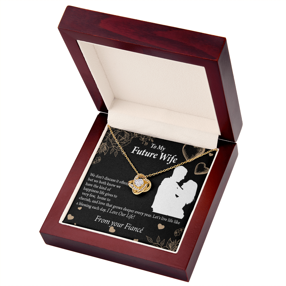 To My Fiancee Love You Always Infinity Knot Necklace Message Card-Express Your Love Gifts