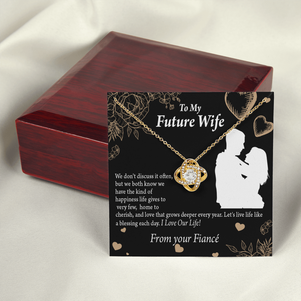 To My Fiancee Love You Always Infinity Knot Necklace Message Card-Express Your Love Gifts