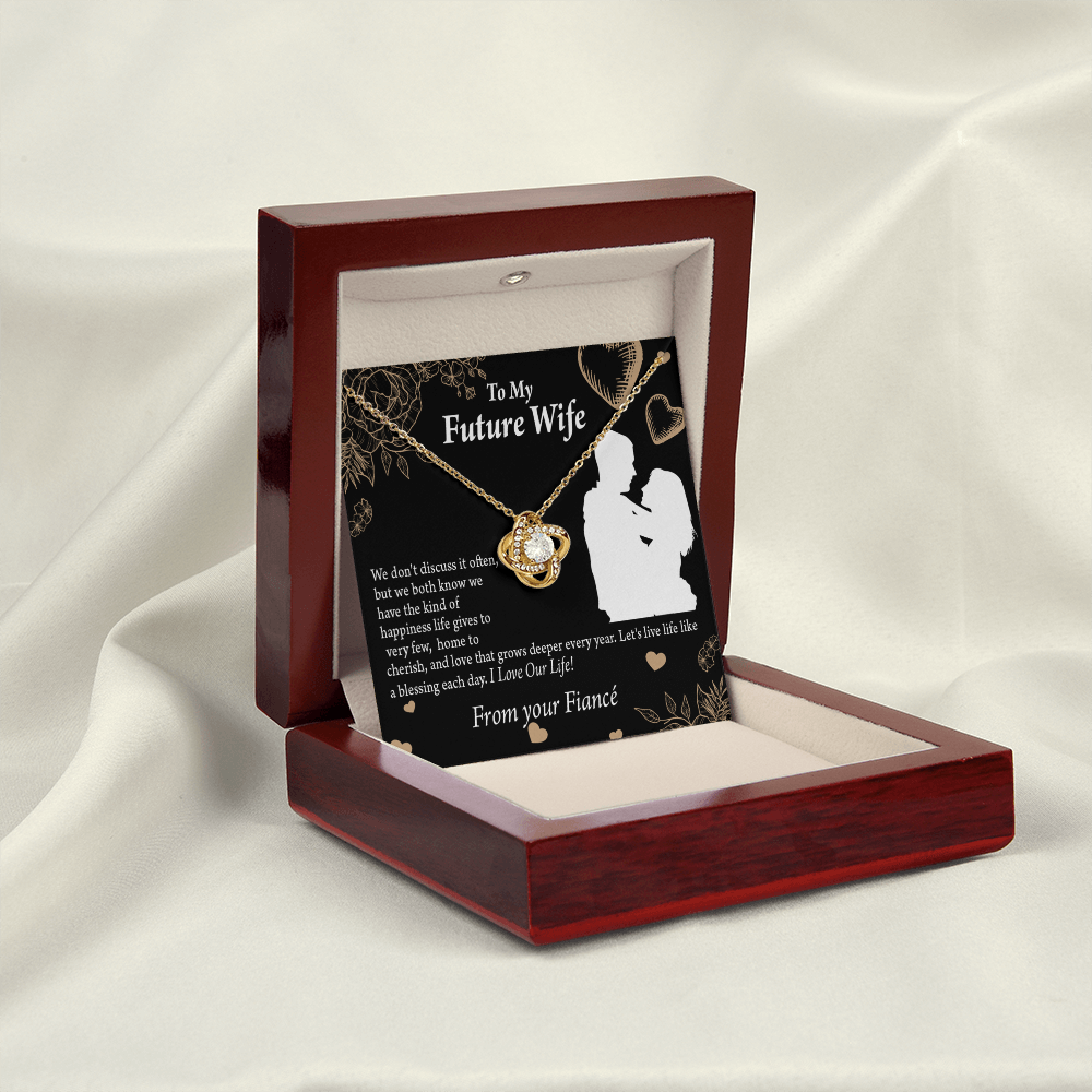 To My Fiancee Love You Always Infinity Knot Necklace Message Card-Express Your Love Gifts