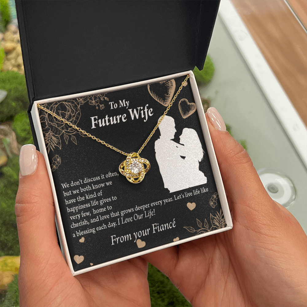 To My Fiancee Love You Always Infinity Knot Necklace Message Card-Express Your Love Gifts