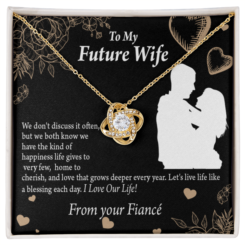 To My Fiancee Love You Always Infinity Knot Necklace Message Card-Express Your Love Gifts