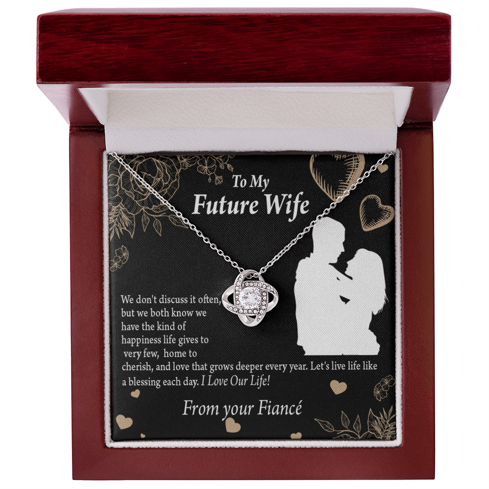 To My Fiancee Love You Always Infinity Knot Necklace Message Card-Express Your Love Gifts