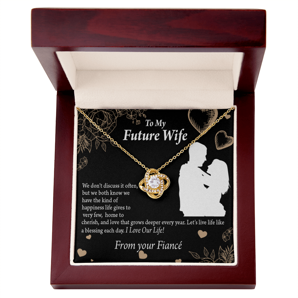 To My Fiancee Love You Always Infinity Knot Necklace Message Card-Express Your Love Gifts