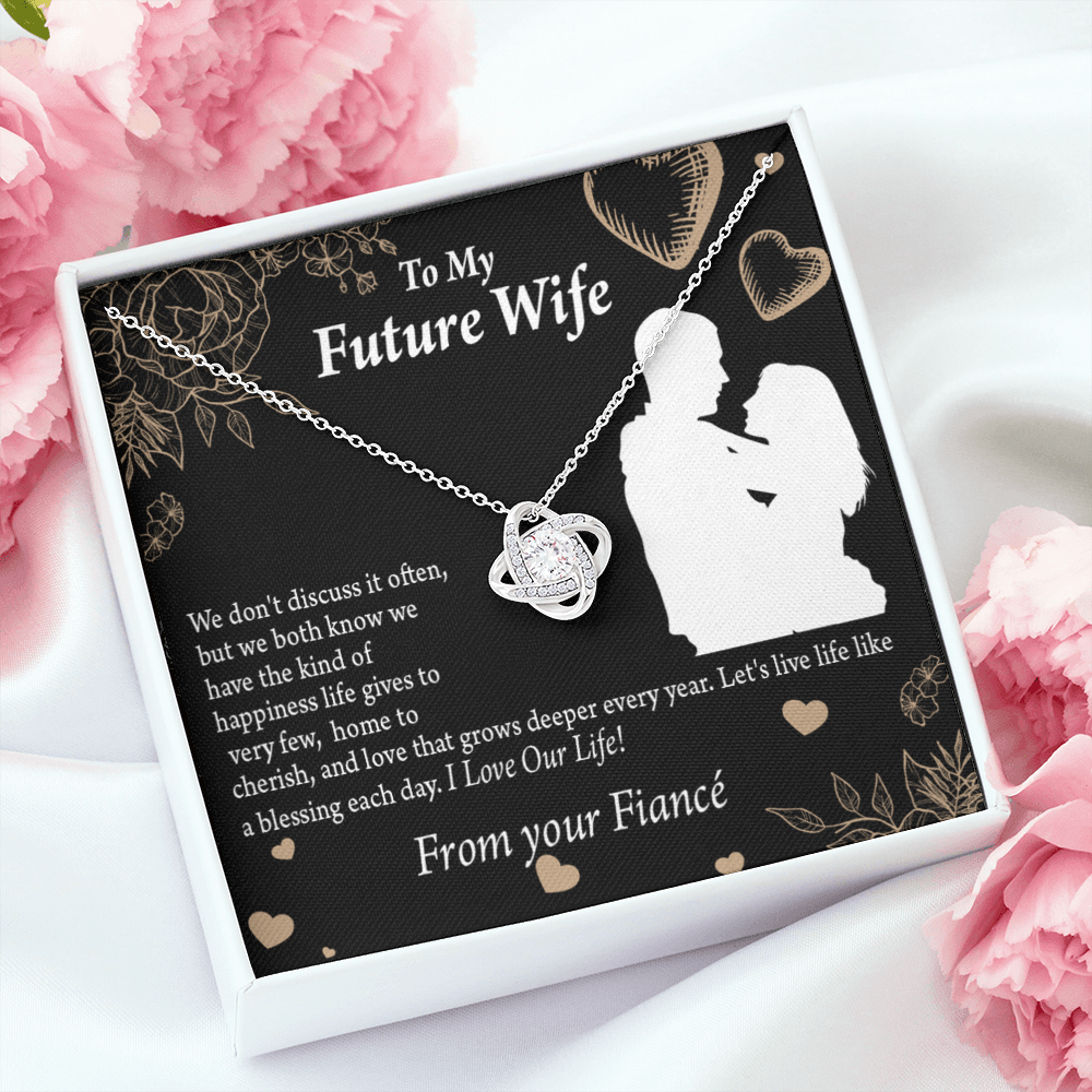 To My Fiancee Love You Always Infinity Knot Necklace Message Card-Express Your Love Gifts