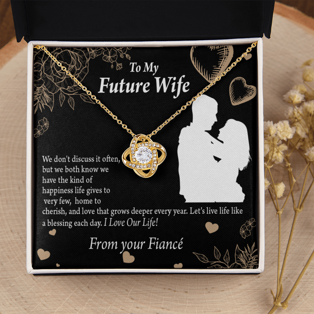 To My Fiancee Love You Always Infinity Knot Necklace Message Card-Express Your Love Gifts