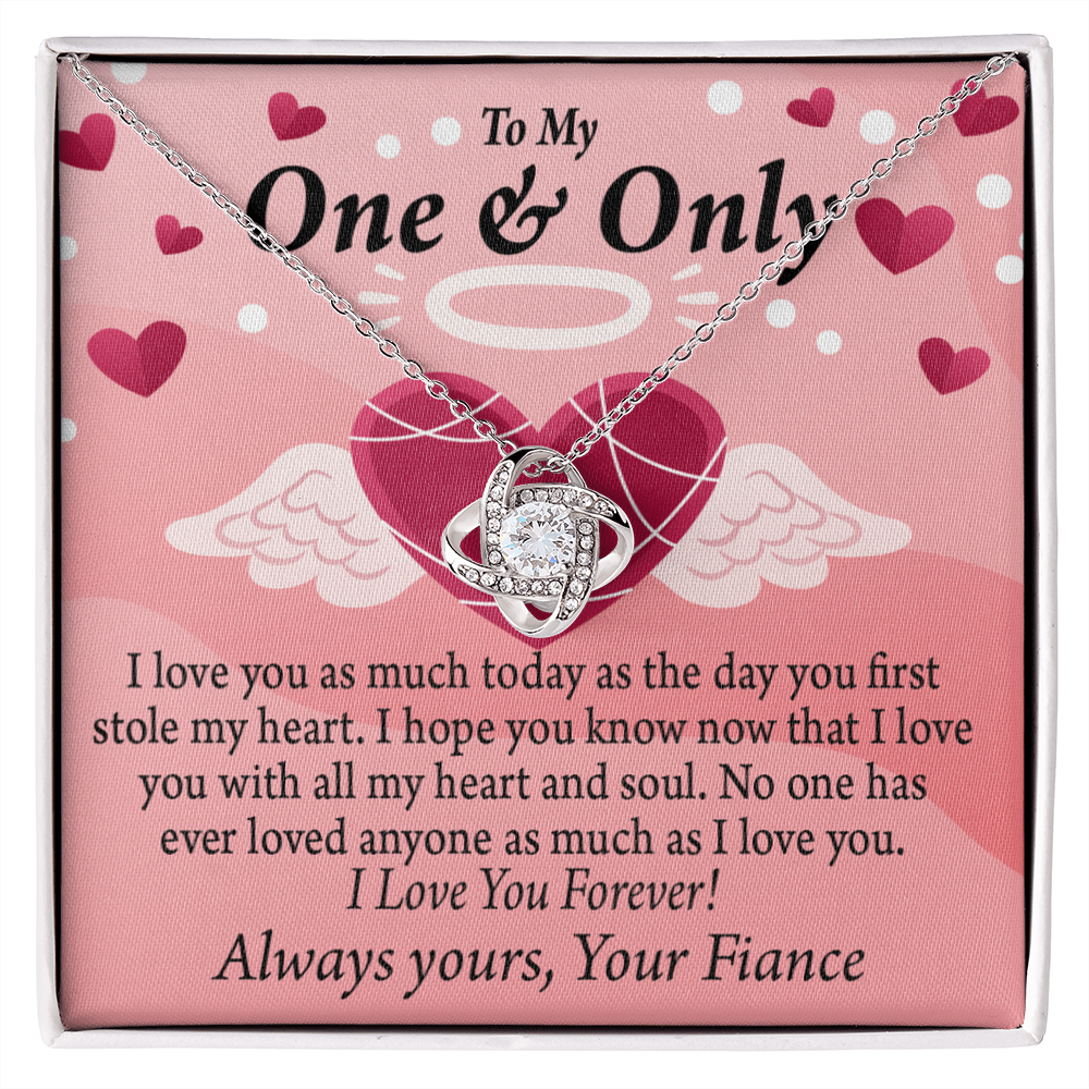To My Fiancee Love You Infinity Knot Necklace Message Card-Express Your Love Gifts