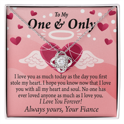 To My Fiancee Love You Infinity Knot Necklace Message Card-Express Your Love Gifts