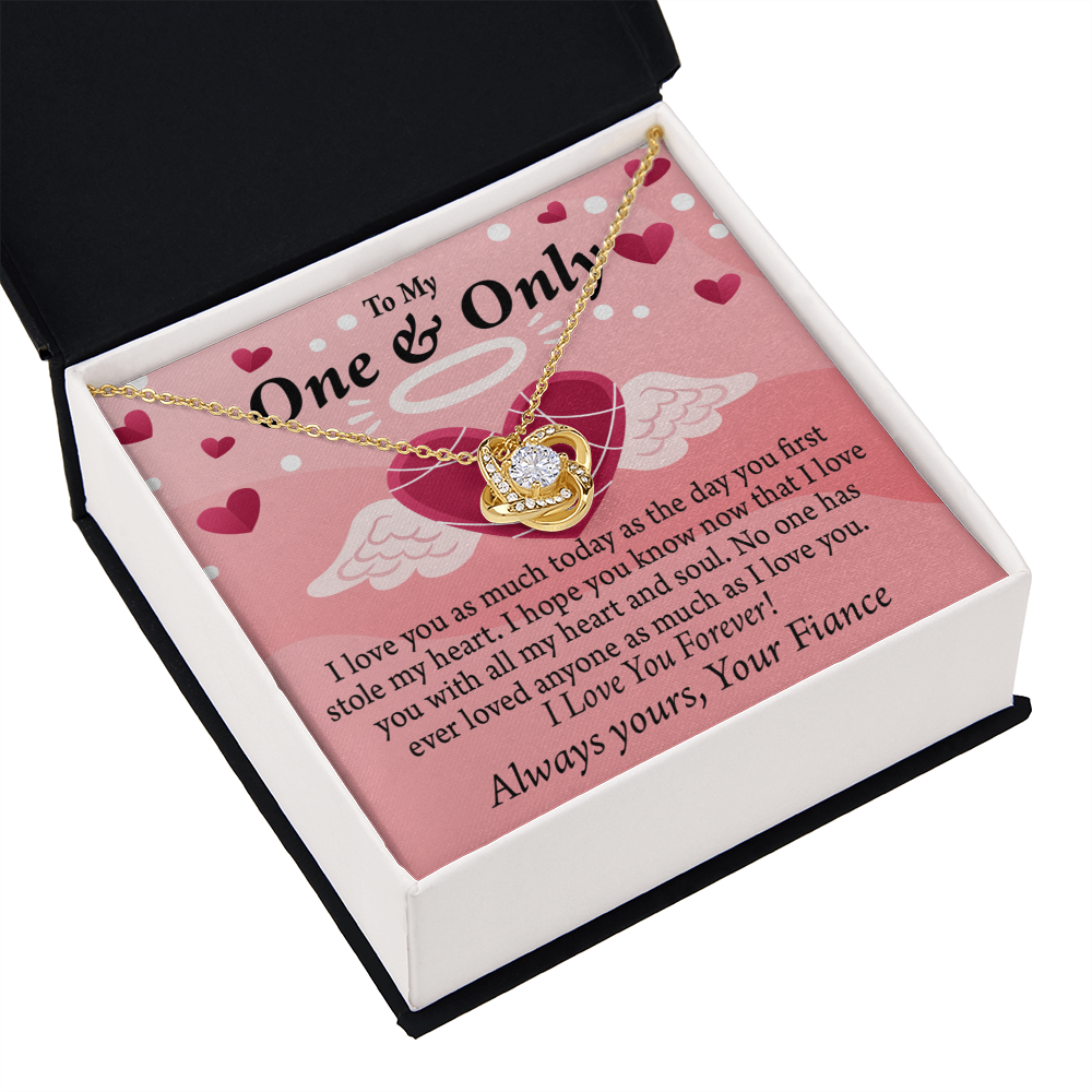 To My Fiancee Love You Infinity Knot Necklace Message Card-Express Your Love Gifts