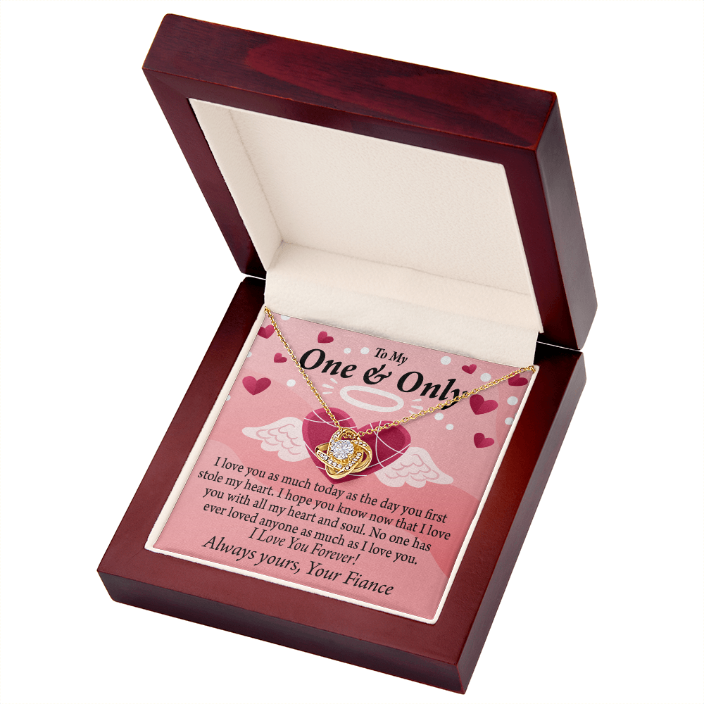 To My Fiancee Love You Infinity Knot Necklace Message Card-Express Your Love Gifts