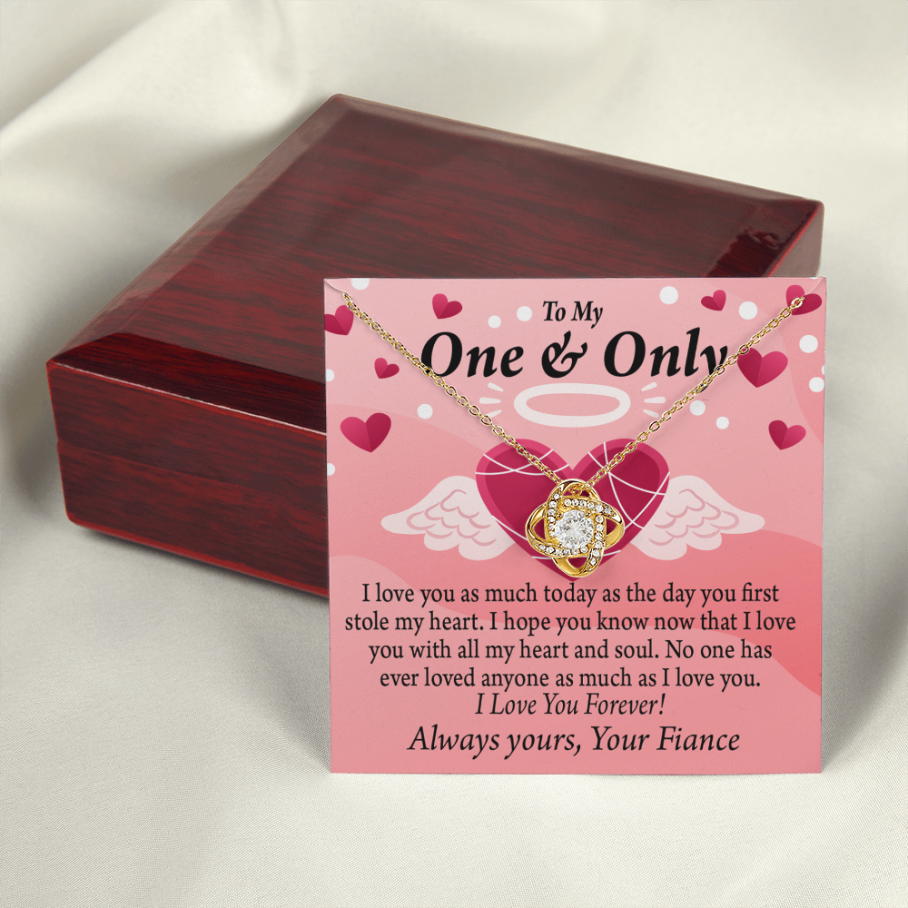 To My Fiancee Love You Infinity Knot Necklace Message Card-Express Your Love Gifts