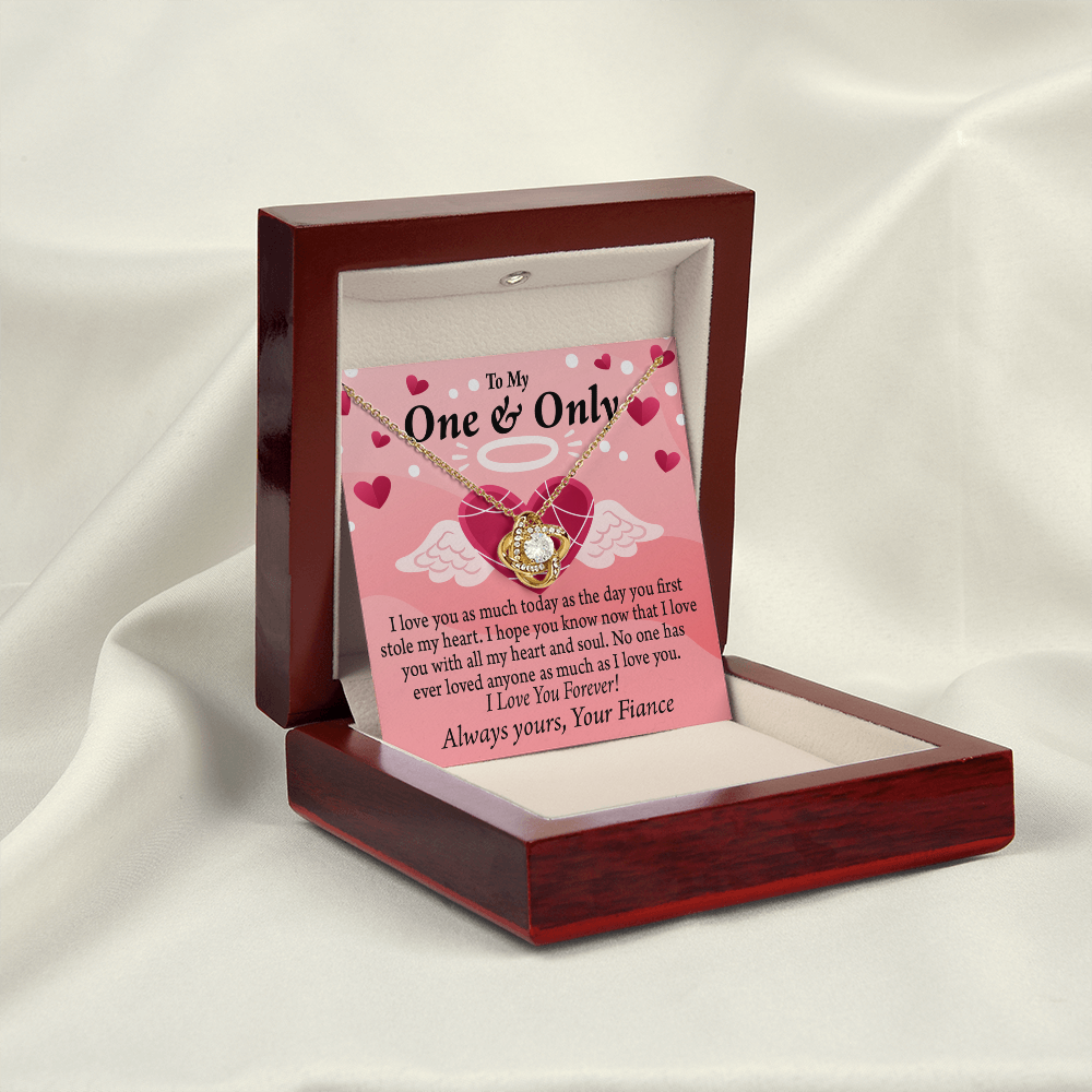 To My Fiancee Love You Infinity Knot Necklace Message Card-Express Your Love Gifts