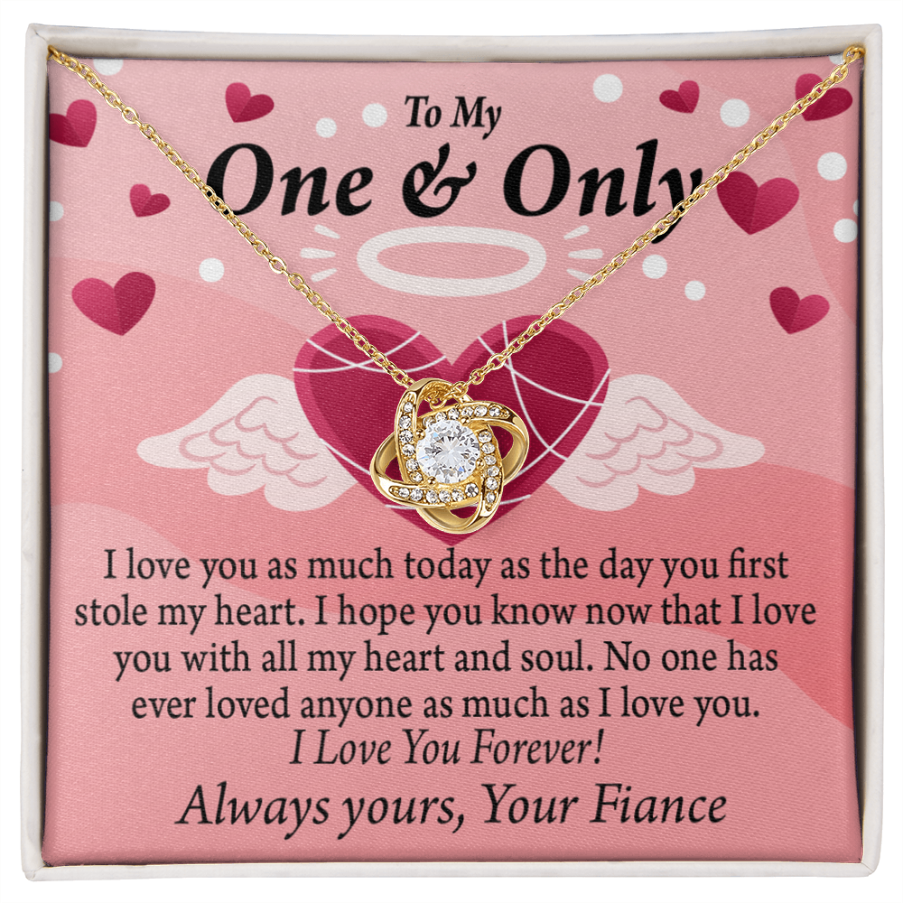 To My Fiancee Love You Infinity Knot Necklace Message Card-Express Your Love Gifts