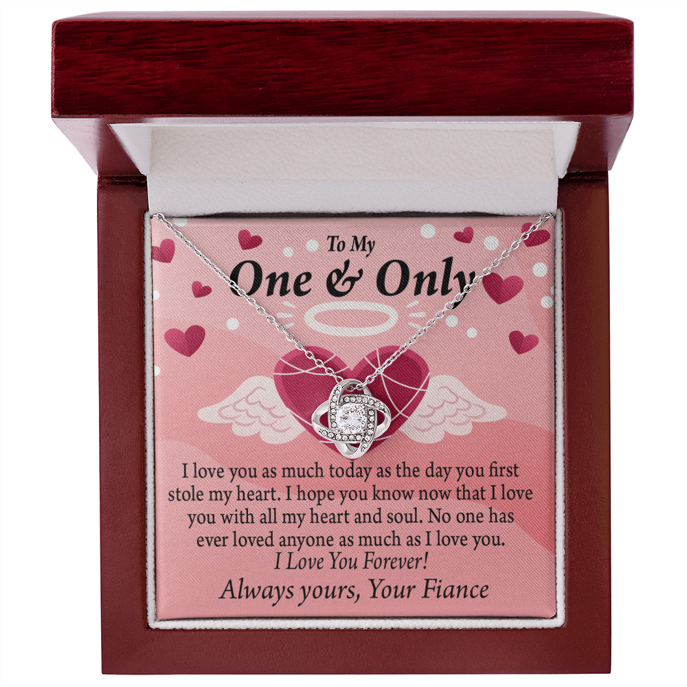To My Fiancee Love You Infinity Knot Necklace Message Card-Express Your Love Gifts