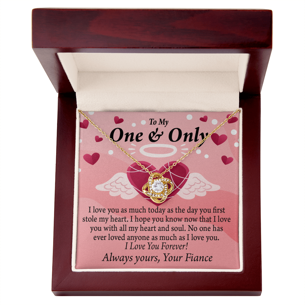 To My Fiancee Love You Infinity Knot Necklace Message Card-Express Your Love Gifts
