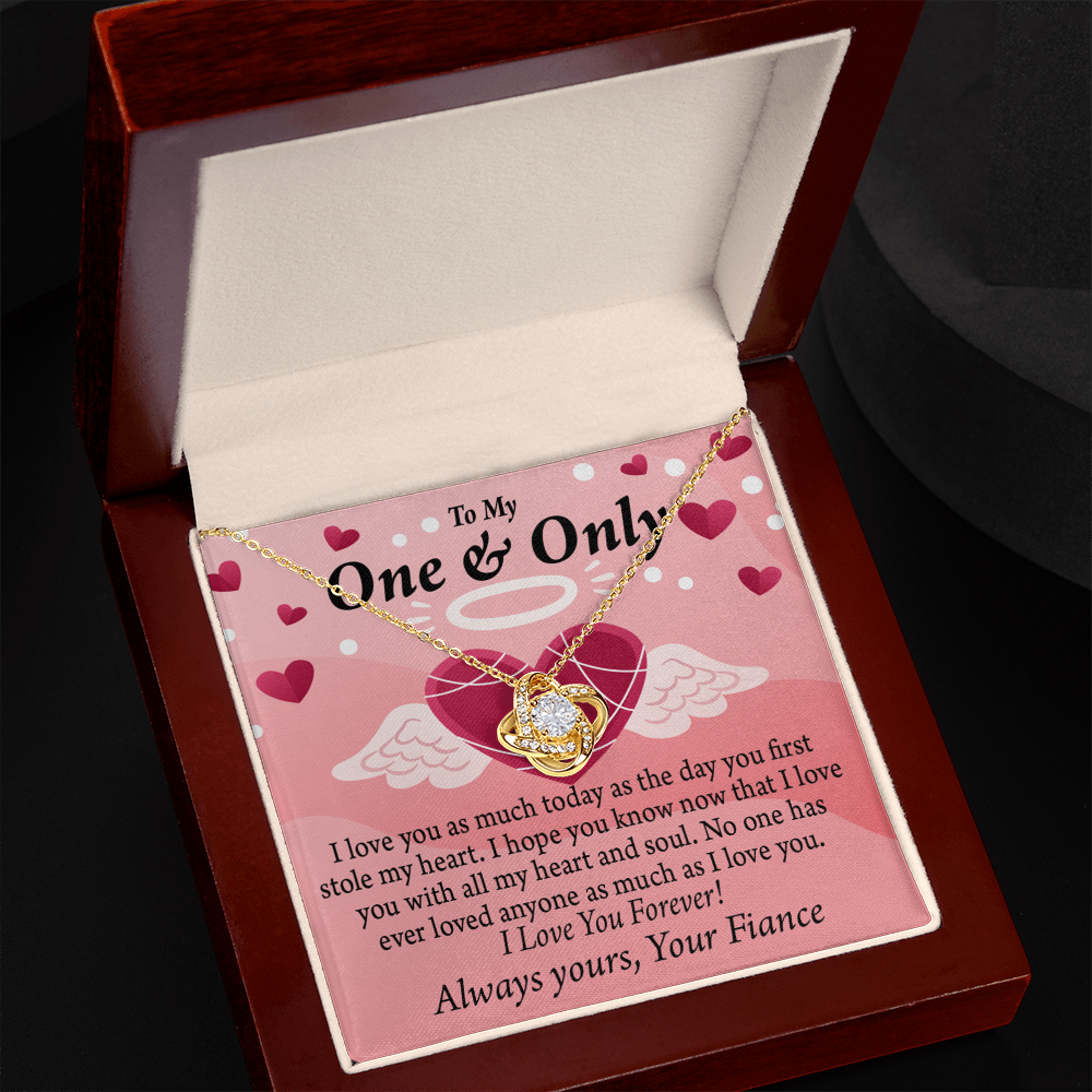 To My Fiancee Love You Infinity Knot Necklace Message Card-Express Your Love Gifts