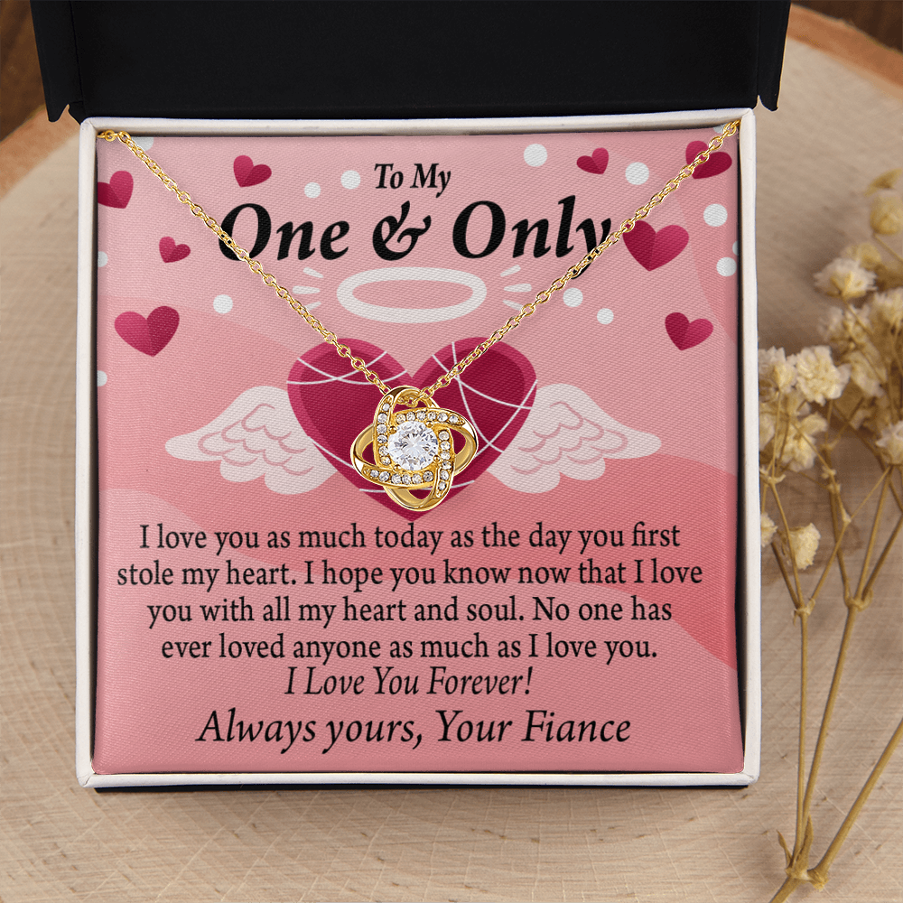 To My Fiancee Love You Infinity Knot Necklace Message Card-Express Your Love Gifts