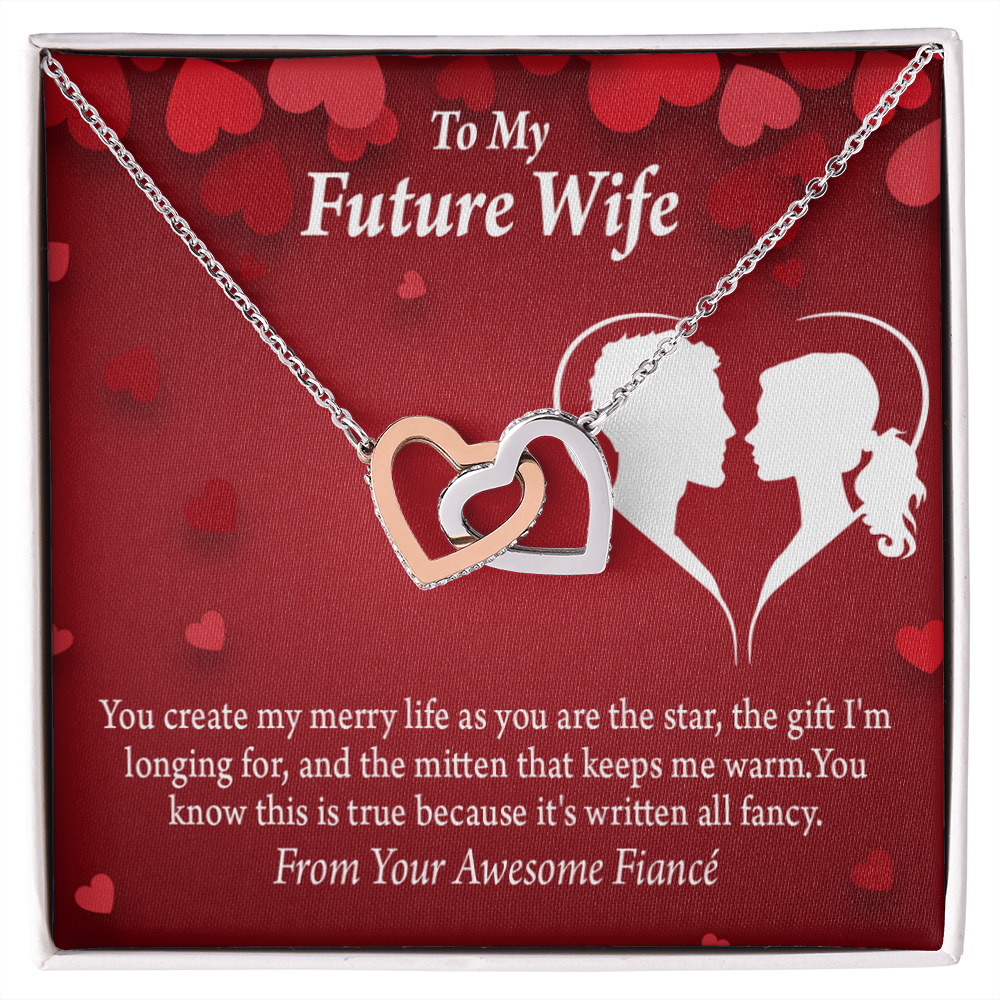 To My Fiancee Merry Life Inseparable Necklace-Express Your Love Gifts